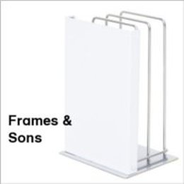足立製作所のデザイナーズ家具 Frames&sons キッチン収納 まな板 包丁スタンド ブラックとホワイト