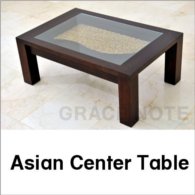 アジアン家具 センターテーブル ガラス天板のおしゃれなデザイン